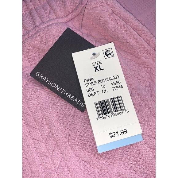 Grayson Threads Womens Pink Cable Knit Design Joggers With Side Pockets Size XL - Picture 10 of 10